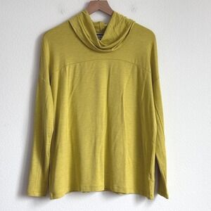 Cabi Bright Moss Green Cowl Neck Top XS Chartreuse Oversized Minimalist Slouchy